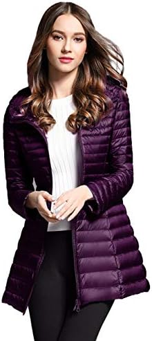 Women's Packable Down Coat Lightweight Plus Size Puffer Jacket Hooded Slim Warm Outdoor Sports Travel Parka Outerwear