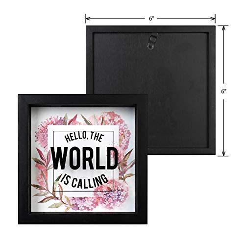 PRINZ Wooden 6x6 World Adventure Fund Glass Front Shadowbox Bank, Red