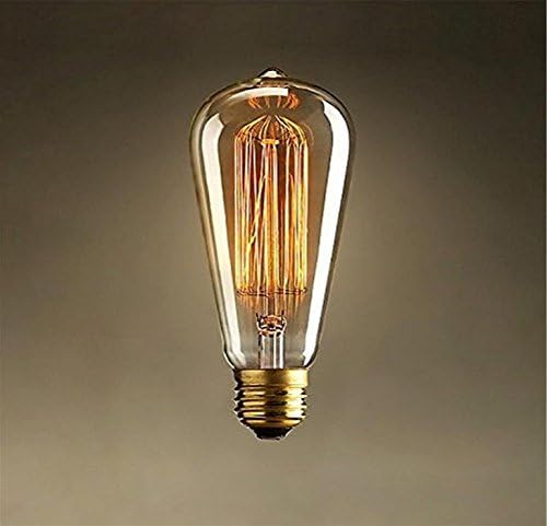 Julitech BulbVintage Light Bulb Retro Old fashioned Edison Style E27 E26 B22 Incandescent Edison Style Screw Squirrel Cage Tungsten Filament Glass Antique Lamp Glass Energy Class A + , 60w