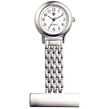 Lancardo Unisex Men's Women's Nurse Clip-On Fob Brooch Lapel Hanging Metal Pocket Watch