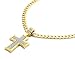 Mens Gold Tone Stardust Curved Cross Thick Pendant Hip-hop 6mm 24
