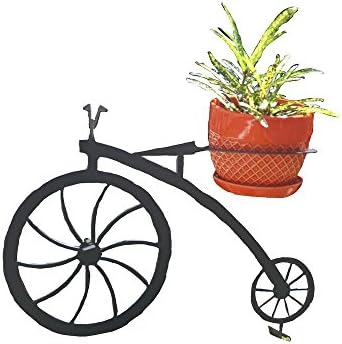 RSI LA GY Bike 3D Metal Lawn Art Planters Bicycle, 15" x 19.3" x 7" / 6" Opening, Grey