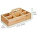 mDesign Bamboo Wood Compact Tea Storage Organizer Caddy Tote Bin - 6 Divided Sections, Attached Handle - Holder for Tea Bags, Coffee, Packets, Sugar/Sweeteners and Small Packets - Natural