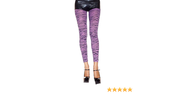 Zebra Print Opaque Leggings - Purple 