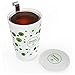 Steep & Strain Ceramic Tea Mug - Insulated Cup with Tea Infuser - Available in 8 Patterns - Comes with Free Silicone Lid