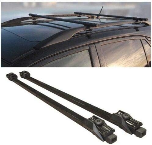 Ride Along UK AERO DYNAMIC LOCKABLE ADJUSTABLE STEEL ANTI THEFT OPEN RAILS ROOF BARS - 4051