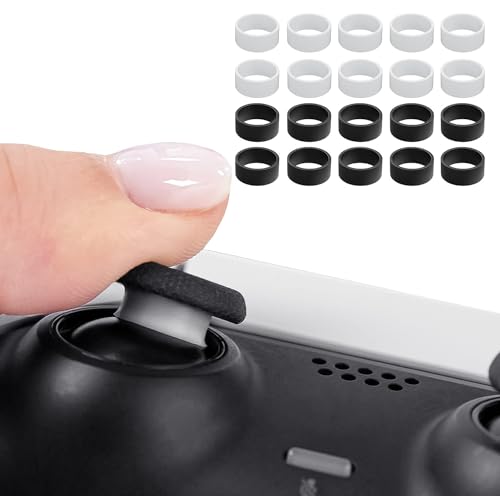Joystick Protectors Silicone 20 Park, KELIFANG Invisible Elastic Game Joystick Protective Ring Compatible with PlayStation Portal/Steam Deck/ PS5/ PS4/Xbox/ROG Ally/8 BitDo/Switch Pro (Black, White)