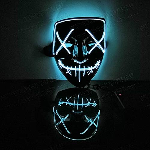 Halloween Mask LED Light Up Party Masks The Purge Election Year Great Funny Masks Festival Cosplay Costume Supplies Glow In Dark White