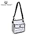 Medium Clear Shoulder Messenger Bag - NFL Stadium Approved Crossbody - Multiple Pockets - Adjustable Shoulder Strap