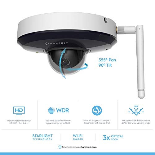 Amcrest ProHD 1080P PTZ WiFi Camera, 2MP Outdoor Vandal