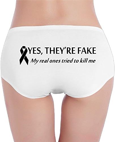 Yes They're Fake My Real Ones Tried Kill Me-1 Women's Soft Low-Waist Butt Brief Underwear