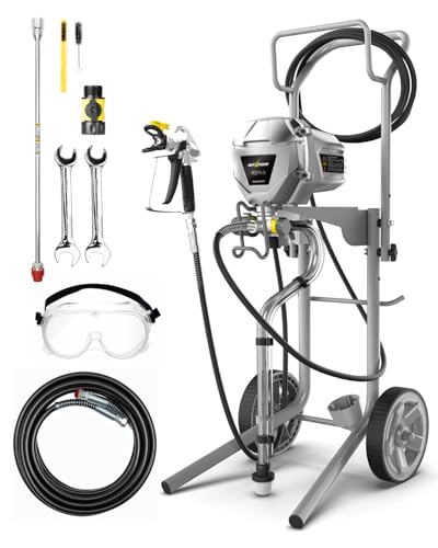 InoKraft Airless Paint Sprayer Pro MaXpray M3 Plus, High Efficiency Cart Airless Paint Sprayer, for Extensive Home Interior & Exterior DIY Painting Projects, with Convenient Cart & Accessories
