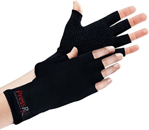 PressRxCompression Arthritis Gloves for comfortable pain relief from Rheumatoid, Carpal Tunnel and more โ With Fingerless Fit for Easy Daily Use (1 PAIR) - Xtra Small