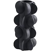 9-Inch Ceramic Flower Vase for Modern Farmhouse Decoration, Flower Vase for Home Decor Living Room, Home, Office, Centerpiece,Table and Wedding (Small, Black)