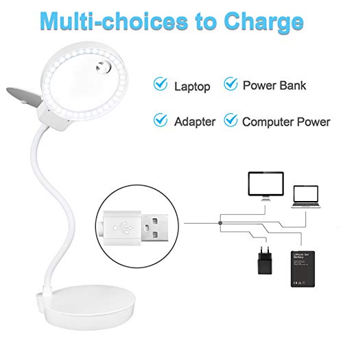 Magnifying Glass Lamp 10X for Table & Desk 36 Bright LEDs Tabletop