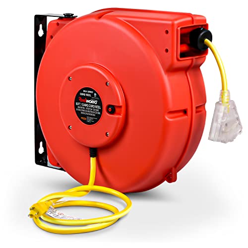 ReelWorks Extension Cord Reel Retractable Longest Industrial 12awg x 80
