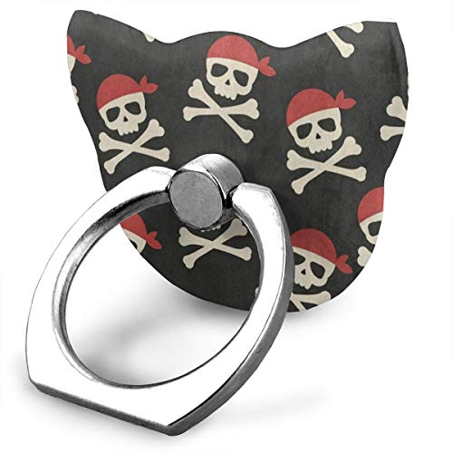 Phone Stand Day of The Dead Skull Pirate Cat Type Ring Phone Holder Adjustable 360Â° Rotation Finger Grip Holder for IPad Phone X/6/6s/7/8/8 Plus/7, Galaxy S9/S9 Plus/S8/S7 Android Smartphone