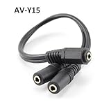 CablesOnline 9 inch Stereo 3.5mm 1-Female to 2-Females Splitter Cable & Gender Changer, (AV-Y15)