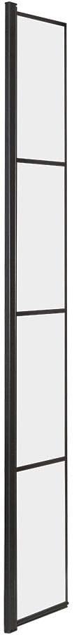 Milano Barq Black Grid 300mm Hinged Shower Enclosure Return Screen Toughened