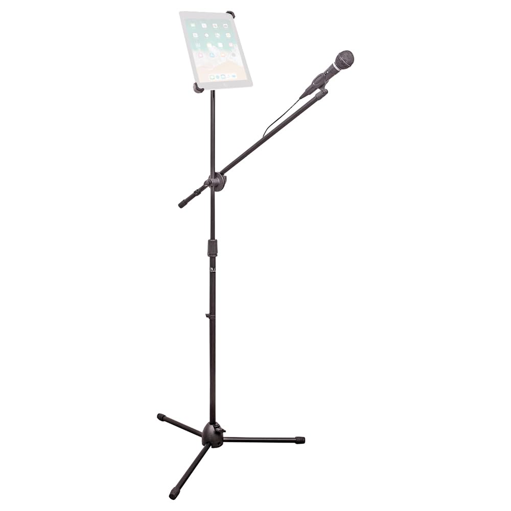New Jersey Sound Black Microphone Boom Arm Stand inc. tablet housing