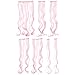SWACC 7 Pcs Full Head Party Highlights Clip on in Hair Extensions Colored Hair Streak Synthetic Hairpieces (20-Inch Curly, Pink)thumb 3
