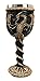 Bellaa 22487 Medieval Dragon Skeleton Ossuary Goblet Wine Chalice Resin Body Stainless Steel