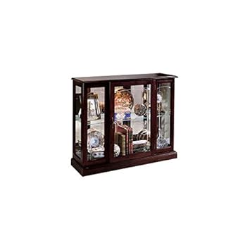Amazon Com Home Fare Ridgewood Cherry Mirrored Curio Console