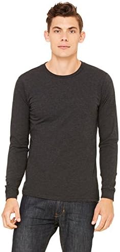Zara Yoga Studio |LA| Men's Jersey Long Sleeve Tee (2 XLarge /Charcoal-Black Triblend)