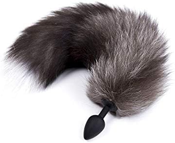 Cllandy 32-Fox Tail Fur Cosplay Toy Beginner -Silicone B'utt Plùgs Trainer Kits for Women Starters Set Toy with Tail (Black)