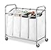 Whitmor 4 Section Rolling Laundry Sorter - 4 Removable Heavy Duty Bags - Chrome