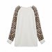 Women Shirts for T Shirts Long Sleeve Leopard Print Top From Koobea-back 100% Guanranttee, White, XL