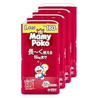 MamyPoko Doraemon Diapers, Pants, L Size, 19.8-33.1 lbs (9-15 kg), 160 Count (40 Count x 4), Case Product, Amazon.co.jp Exclusive