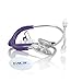 MDF Instruments, Acoustica Lightweight Stethoscope for Doctors, Nurses, Students, Home Health Use, Adult, Dual Head, Purple Tube, Silver Chestpiece-Headset, MDF747XP08