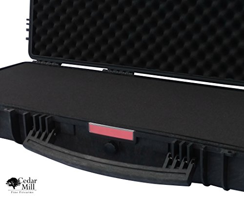 Tactical Double Rifle Case AR-15 Pick and Pluck Waterproof Hard Airsoft Gun Shotgun All-Weather Tactical Shooting Range Bag Heavy-Duty Handle Wheels Accessories Gear TSA Approved Black - Thumbnail 6