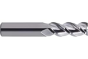 YG-1 28573 Carbide Alu-Power End Mill, 3 Flute, 45 Degree Helix, Regular Length, Square, Uncoated Finish, 2-1/2" Length, 1/4"