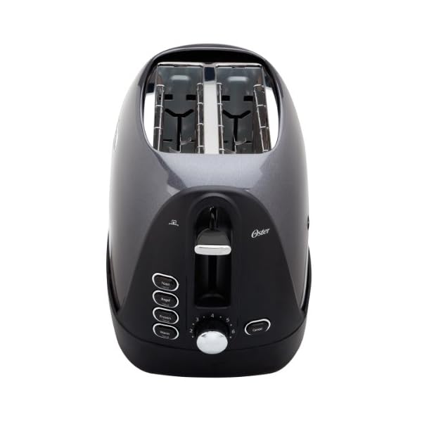 Oster 2 Slice, Bread, Bagel Toaster, Metallic Grey