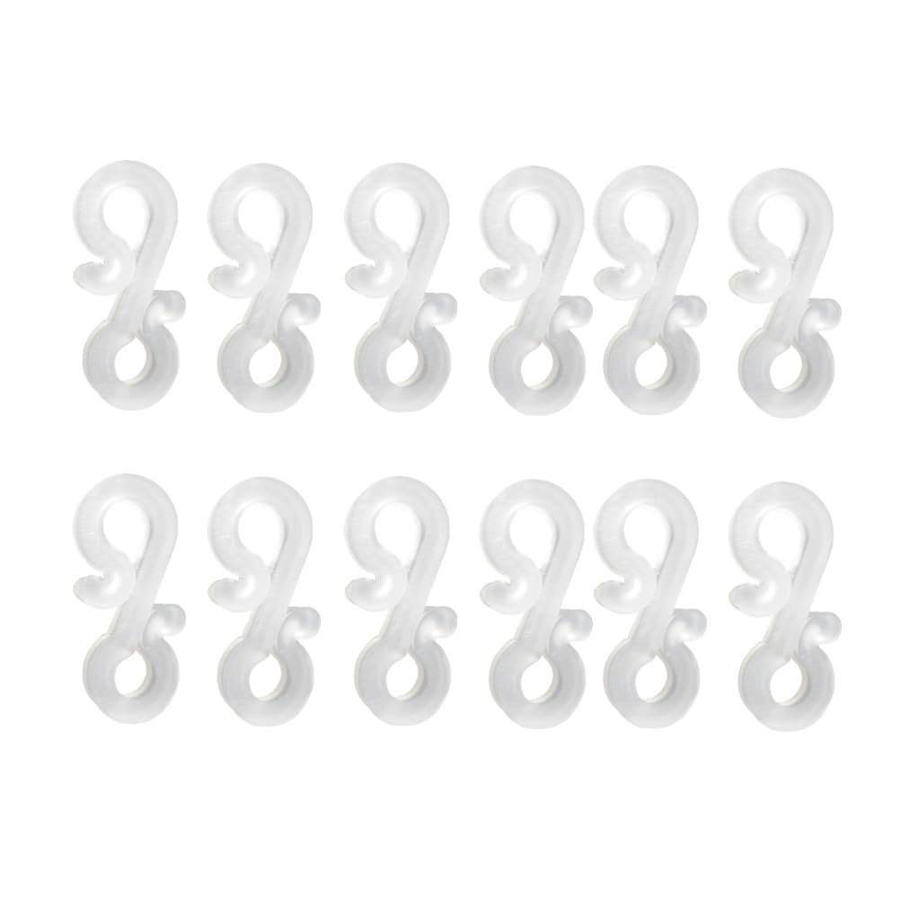 OSALADI 120pcs Gutter Hooks Christmas Light Hooks S Shaped Plastic String Lights Mini Gutter Lights Clip for Christmas Halloween Decoration (White)