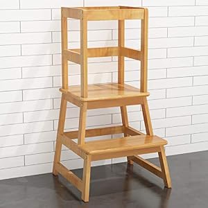 Popin Lover Kitchen Step Stool for Kids and Toddlers with Safety Rail, Kids Step Stool Standing Tower Learning Stool for…