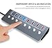 Powered USB 3.0 Hub,Aluminum 8 Port USB Data Charging Hub Splitter with12V/4A Power Adapter,Individual Power Switches and LED Indicators (4.9ft Extended Cable)