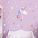 Unicorn Wall Decals,Unicorn Wall Sticker Decor with Heart Flower Birthday Christmas Gifts for Boys Girls Kids Bedroom Decor Nursery Room Home Decor 2 Pcs
