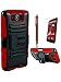 Cover-U® Motorola Droid Maxx XT1080M Extreme Rugged Dual Layer Kickstand Combo Case with Belt clip Holster Red/Black Included [Free Premium Screen Guard + Free Cover U (TM) Stylus Pen + Anti-Dust Plug]