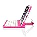 iNNEXT Aluminum 360 Swivel Rotating Stand Case Cover Built-in Bluetooth Keyboard for ipad Mini 1 2 3 with Retina Display (Hot Pink)