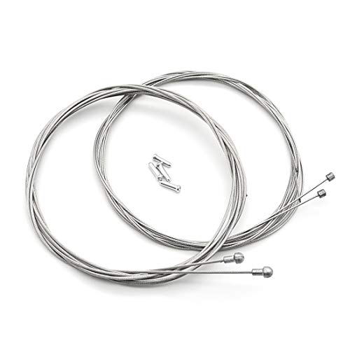 Donsino Road Bike Bicycle Brake Inner Wire Cable and Gear Shift Cables with Cable End Crimps kit