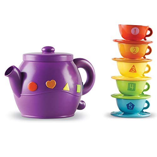 Learning Resources Serving Shapes Tea Set, Color Recognition and Counting Toy, 11 Pieces, Ages 2+ - //medicalbooks.filipinodoctors.org