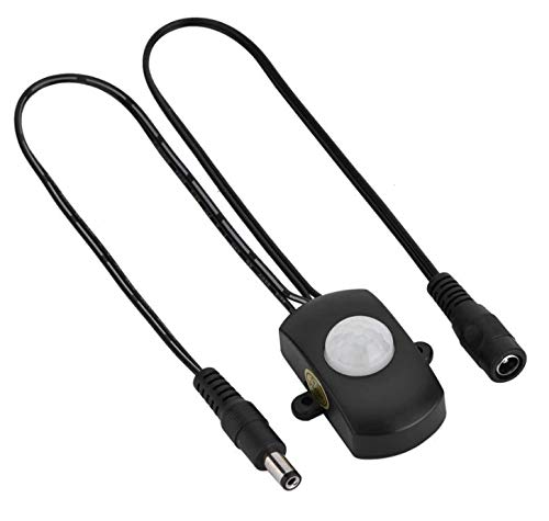 PB-Versand® LED IR Motion Sensor 12 V DC Motion Sensor PIR Sensor for LED Strips / Bulbs 12 V 4 A (with Hollow Plugs)