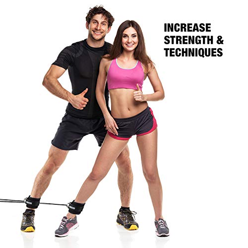 image for YOGU Ankle Straps for Cable Machines Double D-Ring Adjustable Neoprene