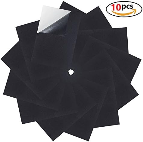 QMAY 10 Pieces Black Adhesive Back Felt Sheets Fabric Sticky Back Sheets, Self-Adhesive, Durable and Water Resistant, Multi-purpose for Art and Craft Making 8.3 by 11.8" (A4 Size)