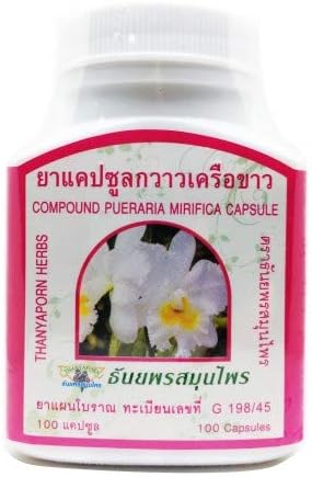 100 Capsules @350mg Pueraria Mirifica Capsules,White Kwao Krau Women Herbal Capsule Supplement Breast Enlargement