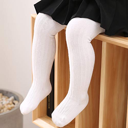 Baby Toddler Girls Tights 3 Pack Knit Cotton Leggings Pants for Infant Girl Stockings (4 pack style A, 0-6 month)