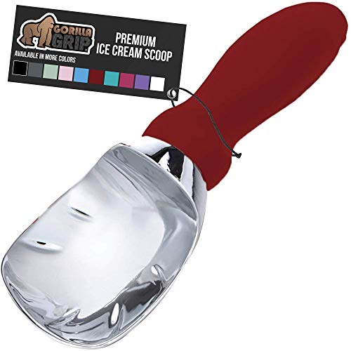 Gorilla-Grip-Premium-Ice-Cream-Scoop-Dishwasher-Safe-Scooper-with-Comfortable-Easy-Grip-Handle-Heavy-Duty-Durable-Design-Professional-Kitchen-Tool-for-Stuffing-Cookie-Dough-Sorbet-Red